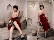 高端ACG業界女神爆機少女▌喵小吉▌經典Cos《生化危機》艾達王赤裸誘惑 性感小逼逼待莖插入