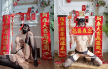 最新流出推特極品網紅正妹【Miao喵醬】豪華新春特集碎花裙 情趣開襠黑絲 可愛裸舞挑逗