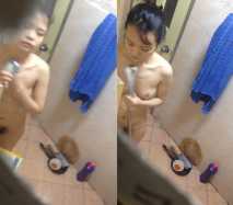 爬窗偷窺樓下的妹子洗澡 被她一抬頭發現了趕緊溜