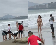 最新吃瓜 三亞灣海灘驚險裸女 絲毫不掩飾很開放