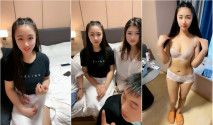 超養眼學院派妹子初下海很羞澀 慢慢脫下衣服被大哥推倒爆操