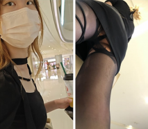 極品無內！美女黑絲被撕爛，店裡被男友咸豬手直接摸無內小穴