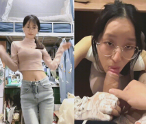 眼鏡娘反差美女大學生 平坦的小腹上紋著黑桃Q 穿著婚紗給大屌男友進行性愛服務，不知道女主了不瞭解這個圖案的意思，感覺他男友遲早把她送去給尼哥當性奴