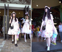 兩位lo裙小姐姐逛商場，其中一位小姐姐竟然沒穿內褲還在鏡頭前彎腰毛又黑又長